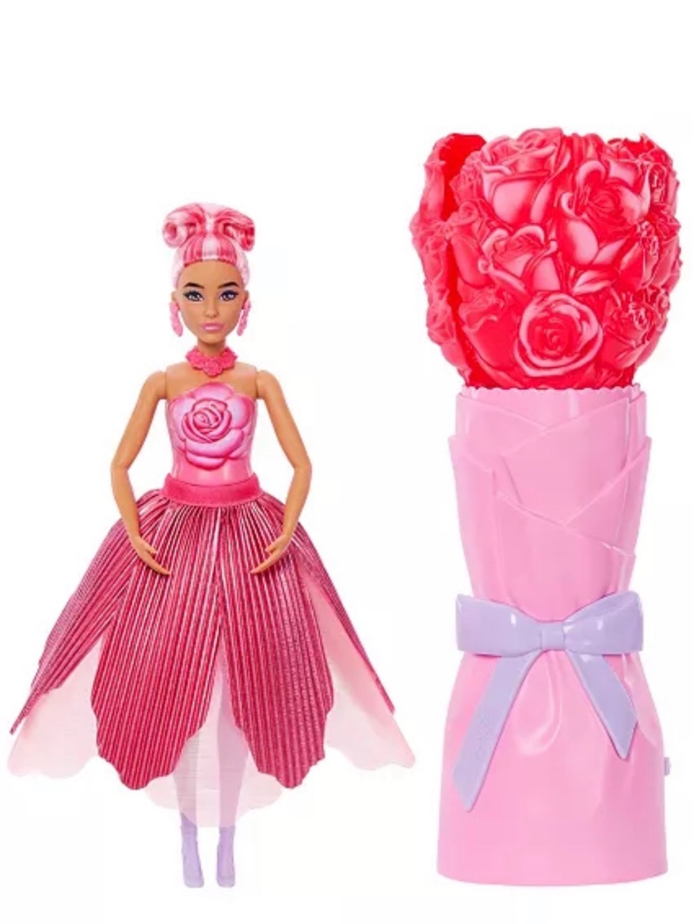Barbie Petal Pop Fashion Doll with Rose Dress